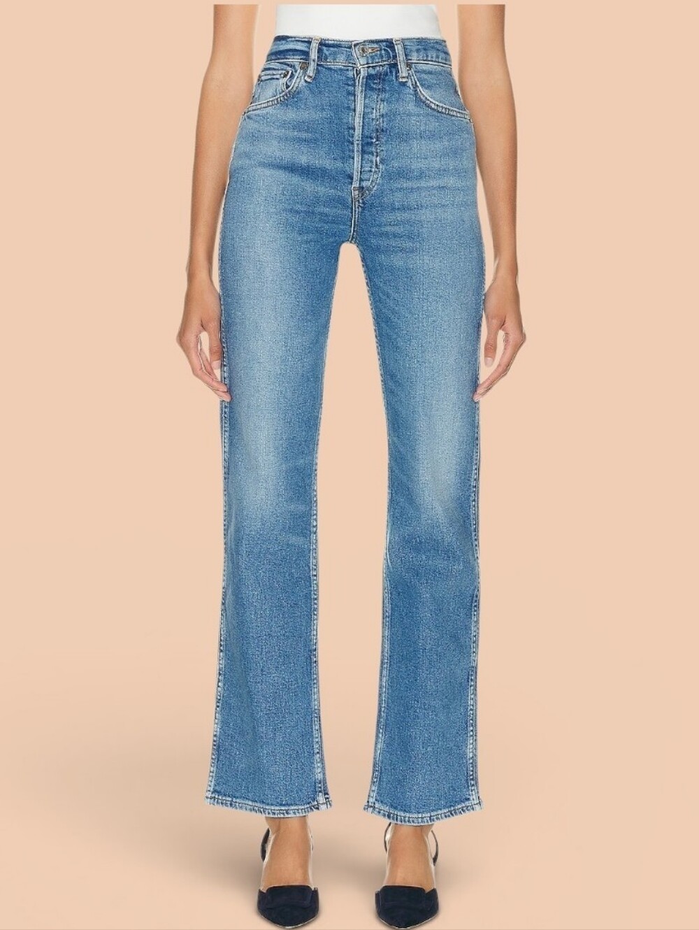 NWT Re/Done 90's HIGH RISE LOOSE Denim Jeans Anti Fade Wash Size 27 New